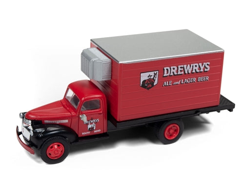 Classic Metal Works 30518 HO Mini Metals Drewrys Beer 41-46 Chevy Flatbed Truck