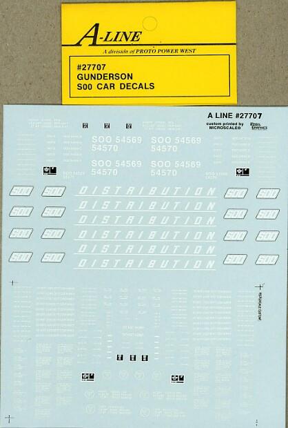A-Line 27707 HO SOO "Distribution" Gunderson Red Car Decals