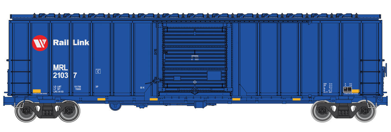Walthers 910-2186 HO Montana Rail Link 50' ACF Exterior-Post Boxcar RTR #21037