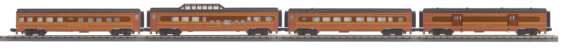 MTH 30-68090 O Pennsylvania 60' Streamlined Passenger Car Set (Set of 4)