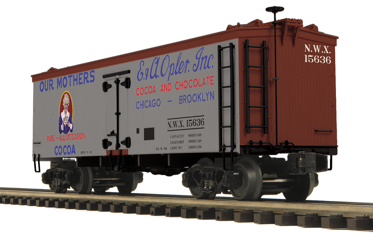 MTH 20-94422 O Our Mother's Cocoa 36' Woodsided Reefer Car #15636 LN/Box
