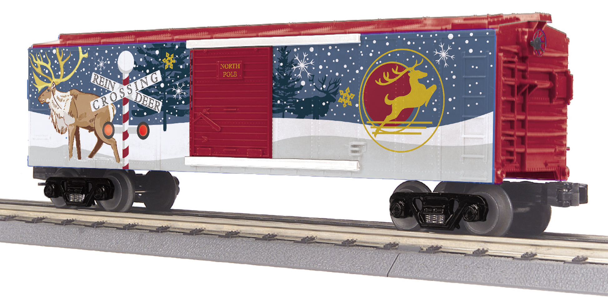 MTH 30-74936 O North Pole Boxcar with Blinking LEDs