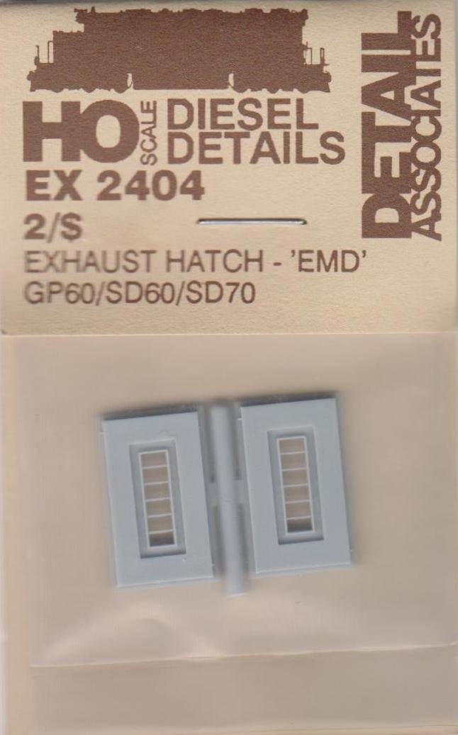 Detail Associates 2404 HO Exhaust Stacks for EMD GP60 SD60 & SD70 (Pack of 2)