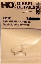 Detail Associates 2218 HO Fan Grab Irons Angular, Dash 2 (Pack of 3)