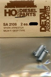 Detail Associates 2106 HO Spark Arrestor MILW Type F Units (Pack of 2)
