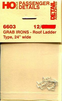 Detail Associates PC6603 HO 24" Roof Ladder Type Wide Grab Irons (Pack of 12)