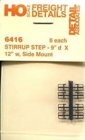 Detail Associates 6416 HO Straight Side Mount Freight Car Stirrups (Pack of 8)