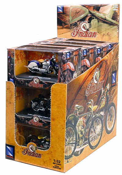 New-Ray 06067-SETB 1:32 Lil' Indian Historical Bikes (Set of 12)