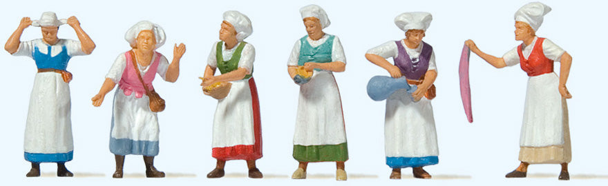 Preiser 24760 HO Women Medieval Festival Figures (Set of 6)