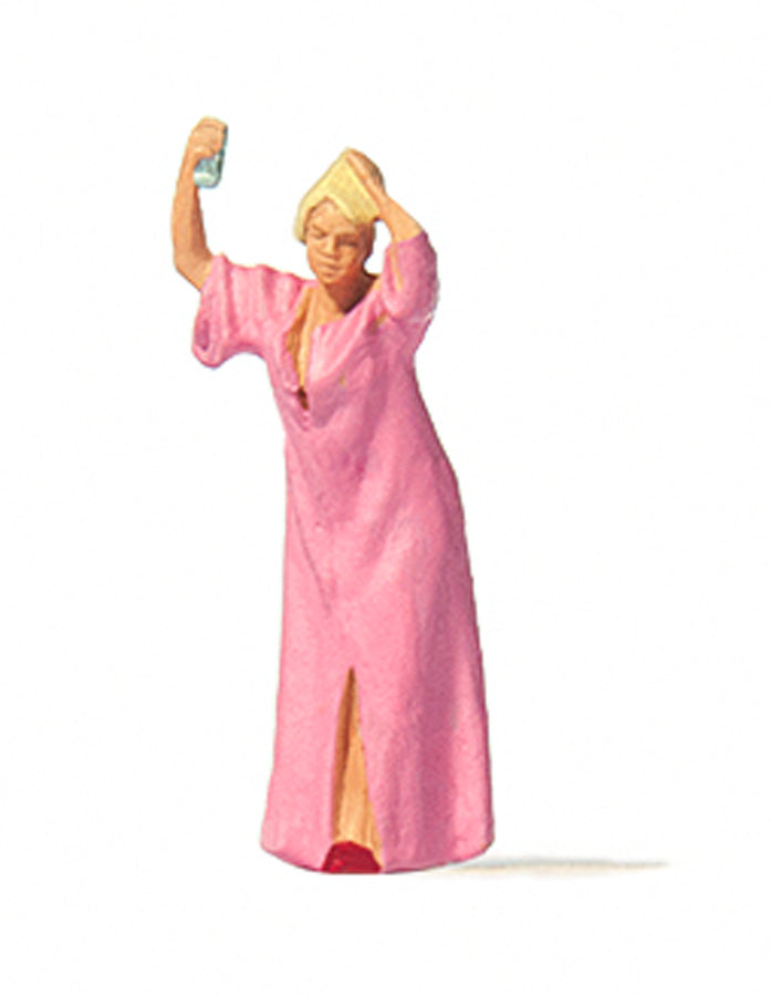 Preiser 28229 HO Woman Using Hair Spray Figure