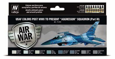 Vallejo Paint 71618 USAF Post WWII to Present Aggressor Sq. P3 Model Air Paints