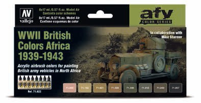 Vallejo Paint 71622 WWII British Colors Africa 1939-1943 Model Air Paints