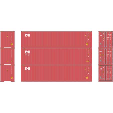 Athearn 24547 HO CAI 40' Hi-Cube Containers Ready To Run (Pack of 3)
