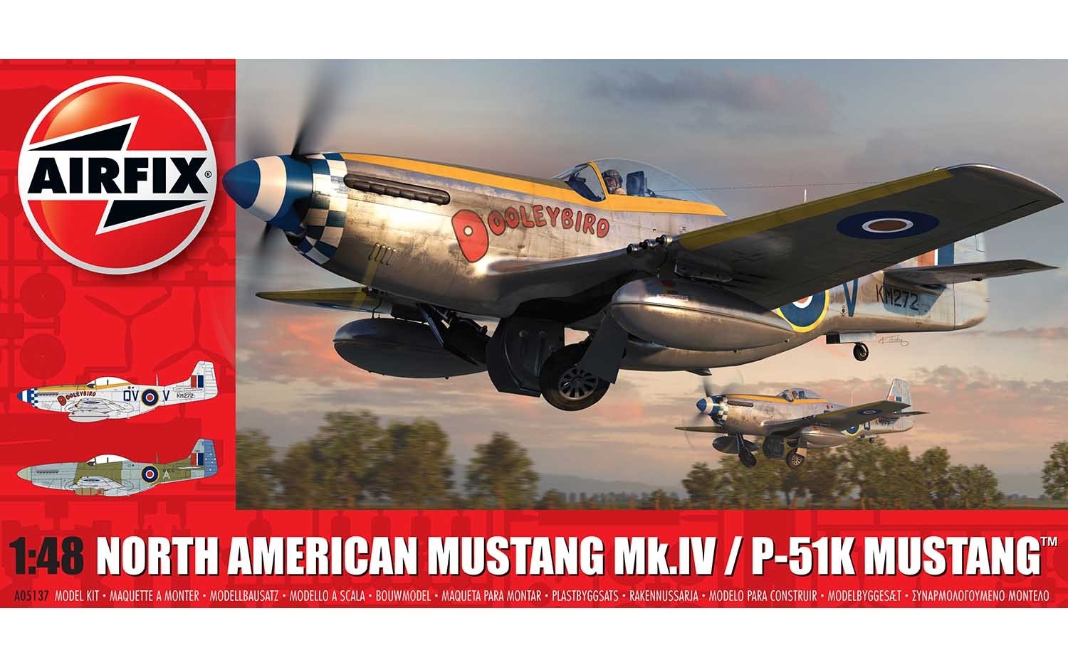 Airfix Products A05137 1:48 North American Mustang Mk.IV™ Military Plane Kit