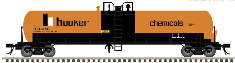 Atlas 20005392 HO Hooker Chemical GATX 20,700-Gallon Tank Car #10735