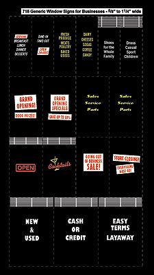 City Classics 716 HO Generic Window Signs for Businesses