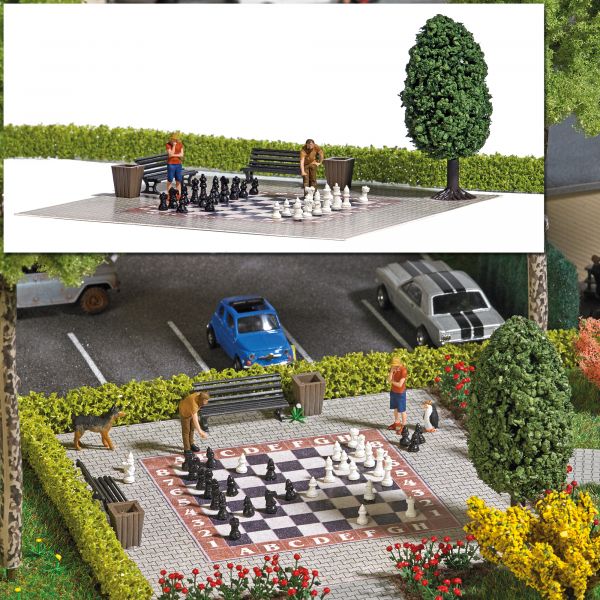 Busch 7839 HO Garden Chess Miniature Scene