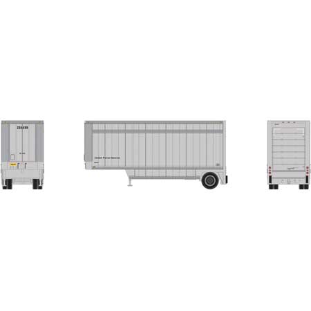 Athearn 90202 HO UPS/No Shield 28' Ready-to-Run Drop Sill Trailer #284499