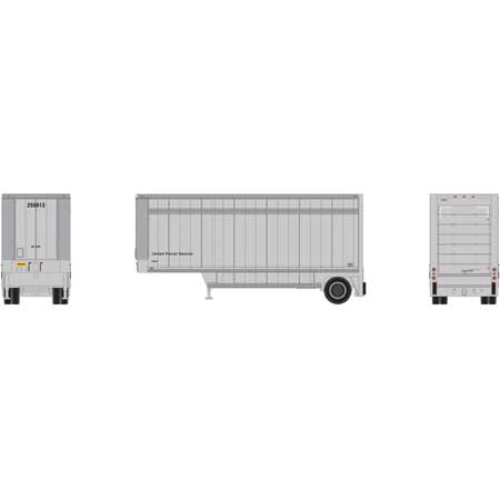 Athearn 90204 HO UPS/No Shield 28' Ready-to-Run Drop Sill Trailer #296613