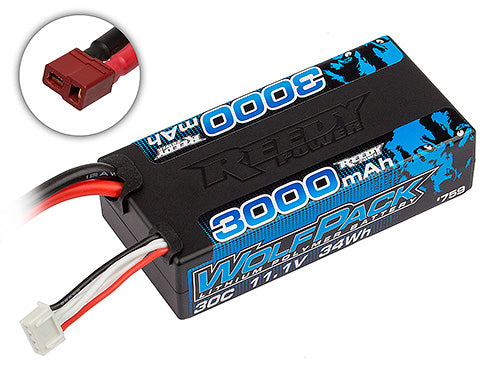 Team Associated 759 Reedy Wolfpack LiPo 3000mAh 30C 11.1V Shorty & T-plug