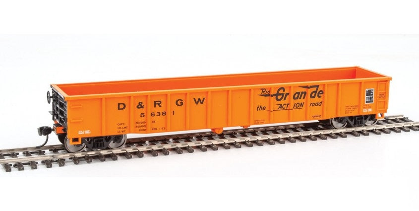 Walthers 910-6155 HO DRGW 53' Thrall Smooth-Side Gondola #56381