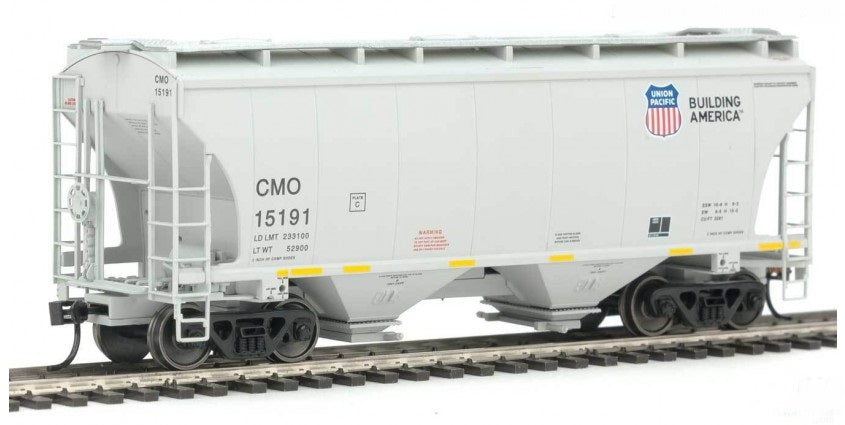Walthers 910-7502 HO Union Pacific 39' Trinity 3281 2-Bay Covered Hopper #15191
