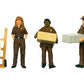 Walthers 949-6043 HO UPS Delivery Personnel With Handcart Figures (Set of 5)