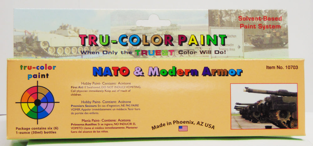 Tru-Color 10703 Nato & Modern Armor Colors Acrylic Paint 1 oz. Bottle (Set of 6)