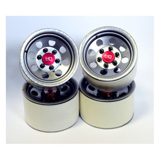 Hot Racing BLW22H18 12mm Raw Steel 2.2 Beadlock 6-Lug 8-Hole Wheel (Pack of 4)