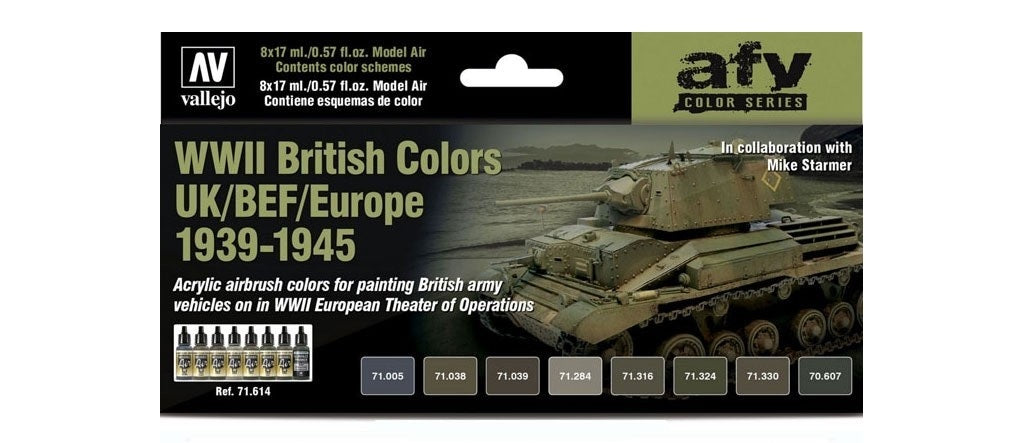 Vallejo Paint 71614 WWII British UK/BEF/Europe 1939-45 Model Air Acrylic Paints