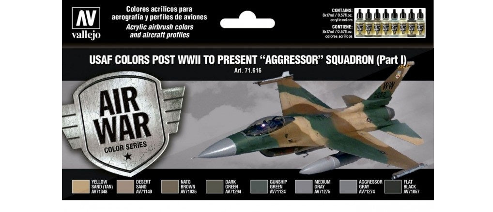 Vallejo Paint 71616 USAF Post WWII to Present Aggressor Sq. P1 Model Air Paints