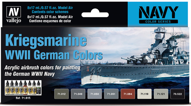Vallejo Paint 71615 Kriegsmarine WWII German Colors Model Air Paints