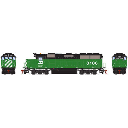 Athearn G65793 HO BN/Green & Black GP50 Diesel Locomotive w/DCC & Sound #3106