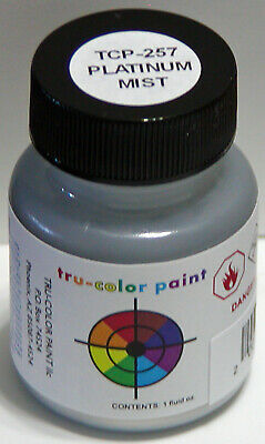 Tru-Color 257 Railroad Color Acrylic Paint Platinum Mist Flat - 1 oz. Bottle