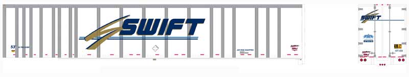 Bowser 42099 HO Swift 53' Platewall RoadRailer Trailer #1496