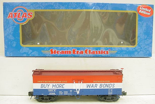 Atlas 8007-3 O Swift 'War Bonds" 36' Woodside Reefer Car #6308 (3Rail) LN/Box