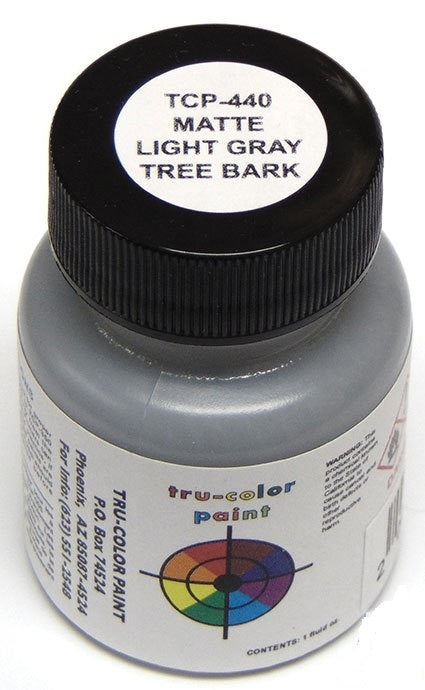 Tru-Color 440 Sprayable Paint Matte Light Gray Tree Bark - 1 oz. Bottle
