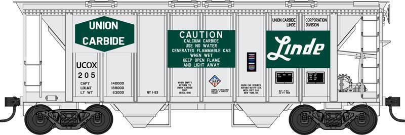 Bowser 42242 HO Linde Union Carbide 70 Ton Covered Hopper #205