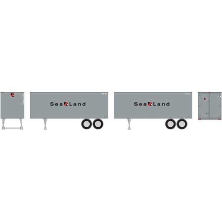Roundhouse 7943 HO Sealand 25' Trailers (Set of 2)