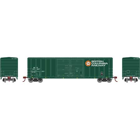 Athearn 27184 HO British Columbia Railway RTR 50' FMC Double Door Box #841667 LN/Box