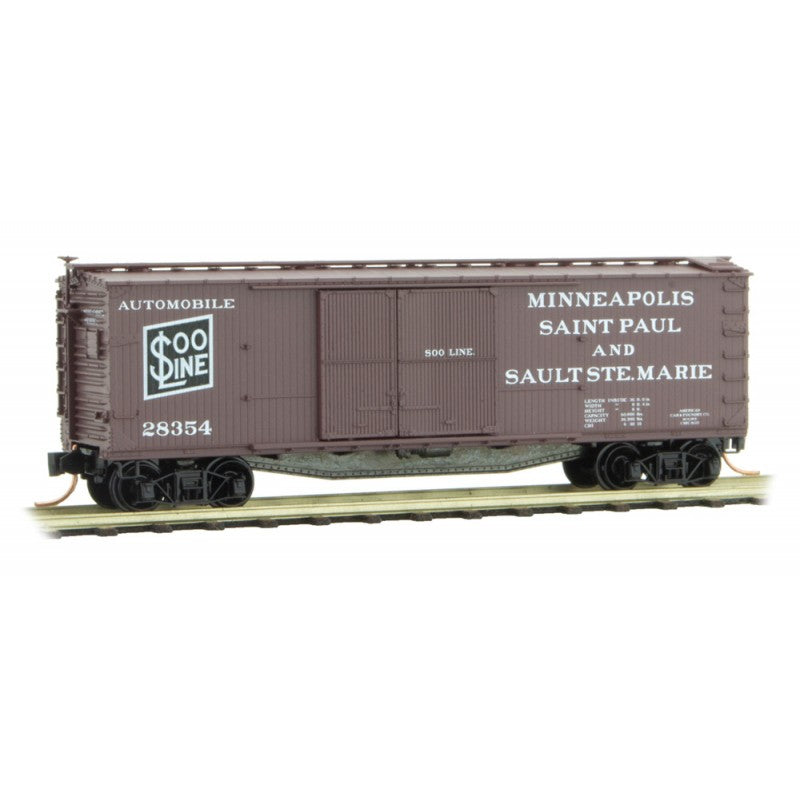 Micro-Trains 04100040 N SOO Line 40' 1-1/2 Door Double Sheathed Boxcar #28354