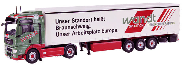 NZG 848-03 1:50 Diecast Wandt MAN TGX Curtainsider Semi Trailer