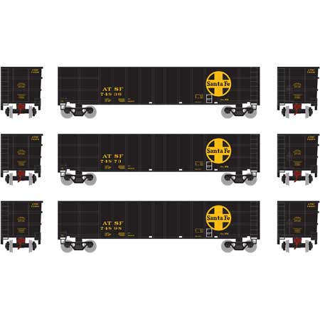 Athearn 5937 N Santa Fe Thrall High Side Gondola #1 (Pack of 3)