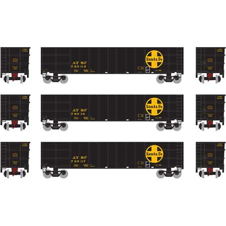 Athearn 5938 N Santa Fe Thrall High Side Gondola #2 (Pack of 3) NIB