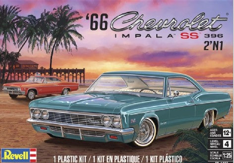 Revell 85-4497 1:25 1966 Chevrolet Impala SS 396 Car 2 in 1 Plastic Model Kit