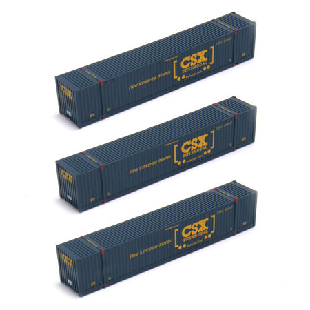 Athearn 26575 HO CSX 53' Jindo Intermodal Container Ready-To-Roll (Pack of 3)