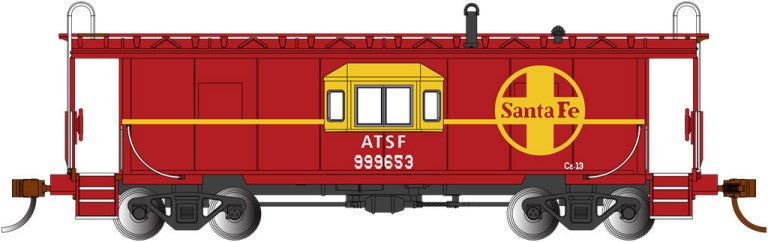 Bachmann 73206 HO Santa Fe Bay-Window Caboose with Roof Walk