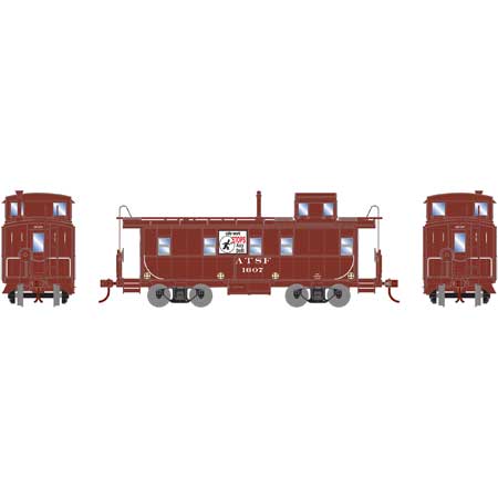 Roundhouse 90128 HO Scale Atchison Topeka Santa Fe Brown Cupola Caboose #1607