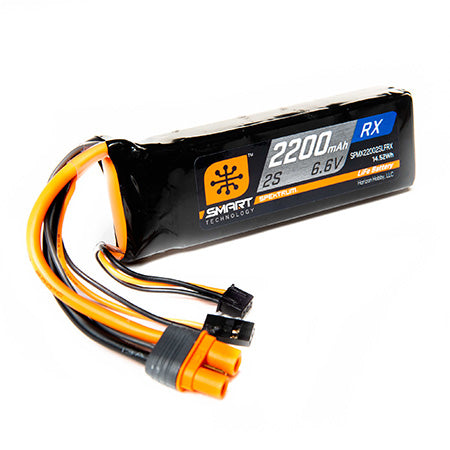 Spektrum SPMX22002SLFRX 2200mAh 2S 6.6V Smart LiFe Receiver Battery; IC3