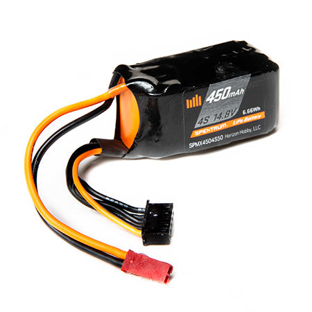 Spektrum SPMX4504S50 450mAh 4S 14.8V 50C LiPo Battery; JST